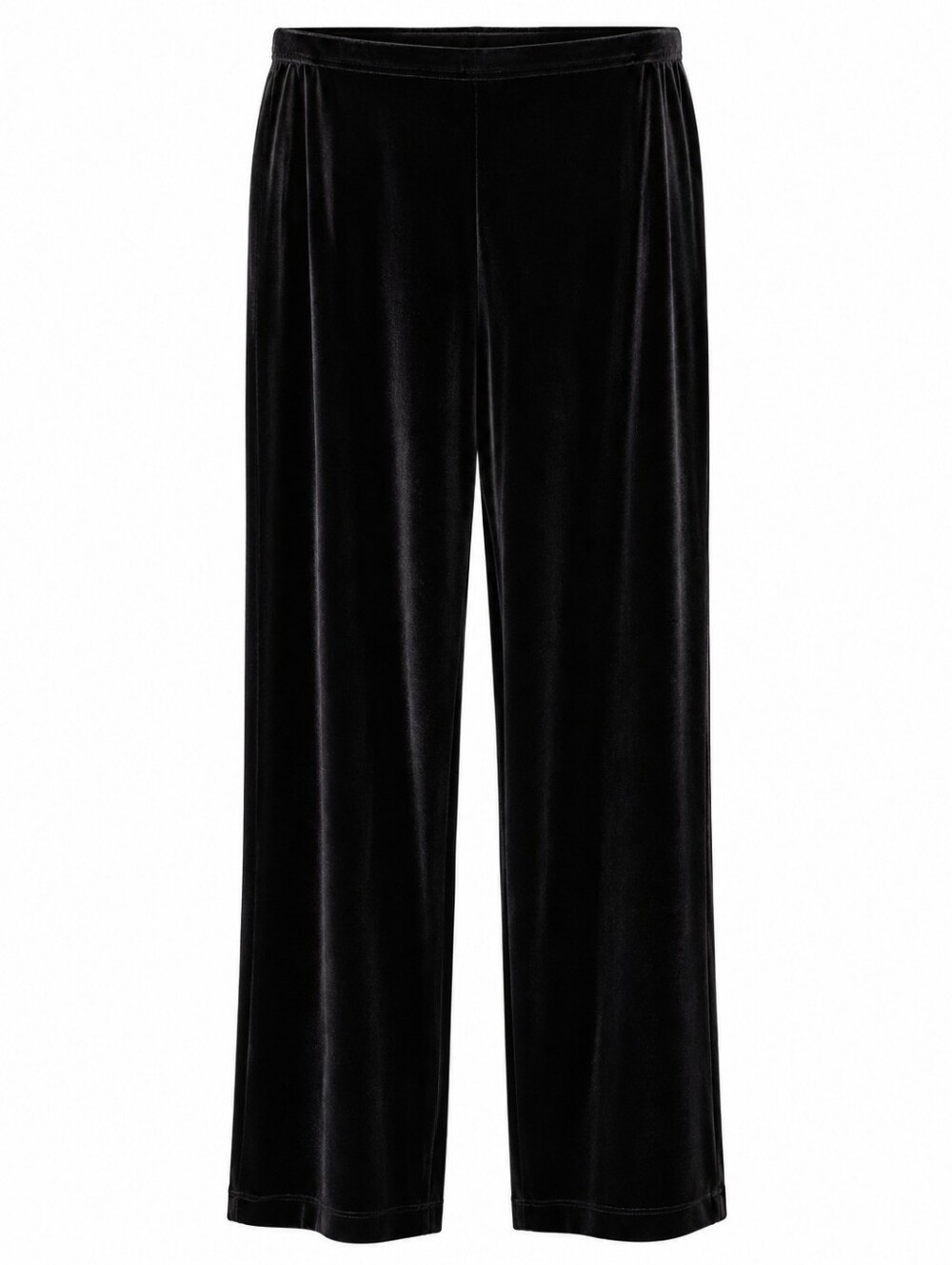 J. Jill Black Velvet Wide Leg Pull On Pants Womens Size MP M Petite Velour Party